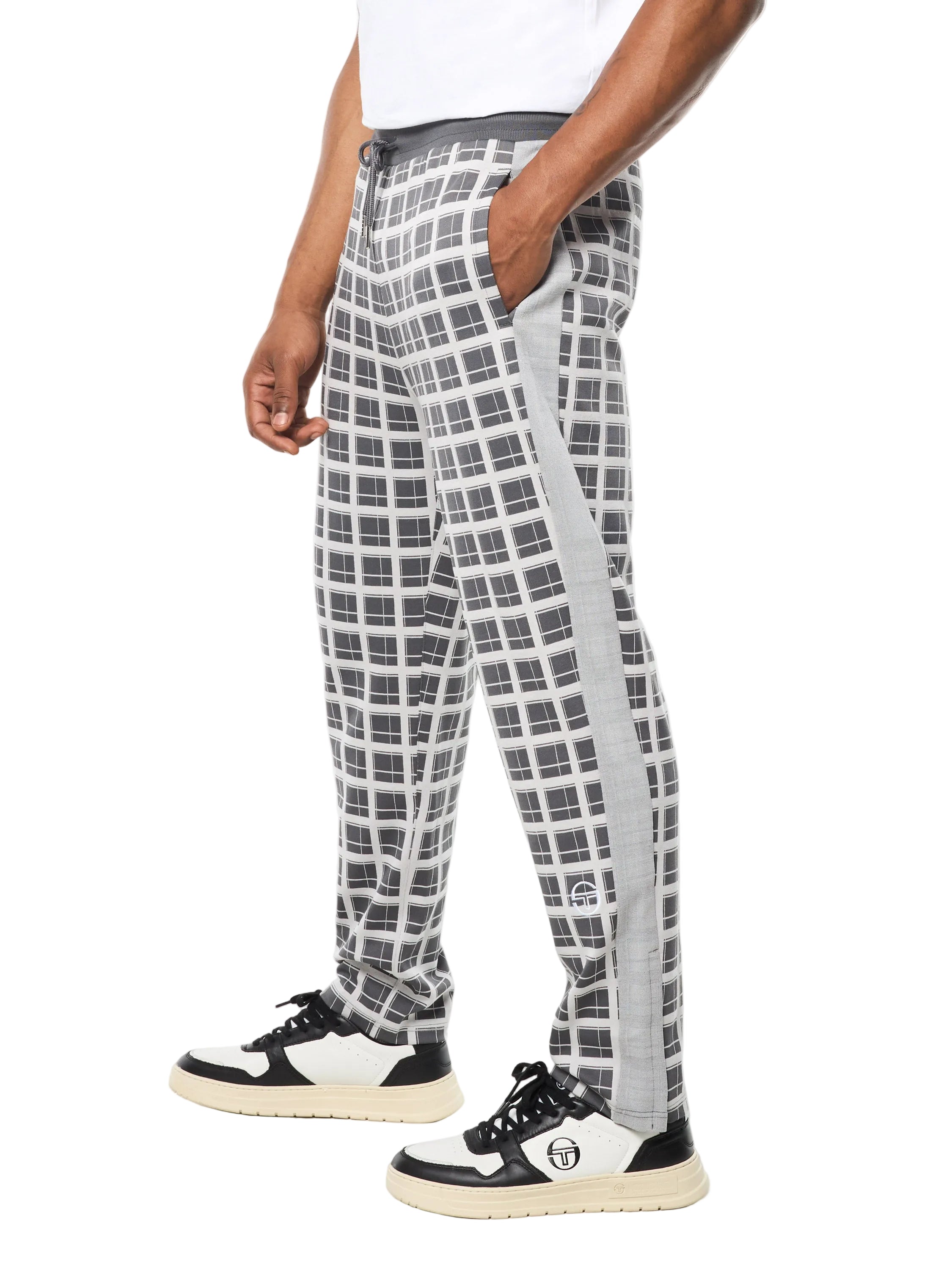 Damarindo Check Track Pant- Quiet Grey