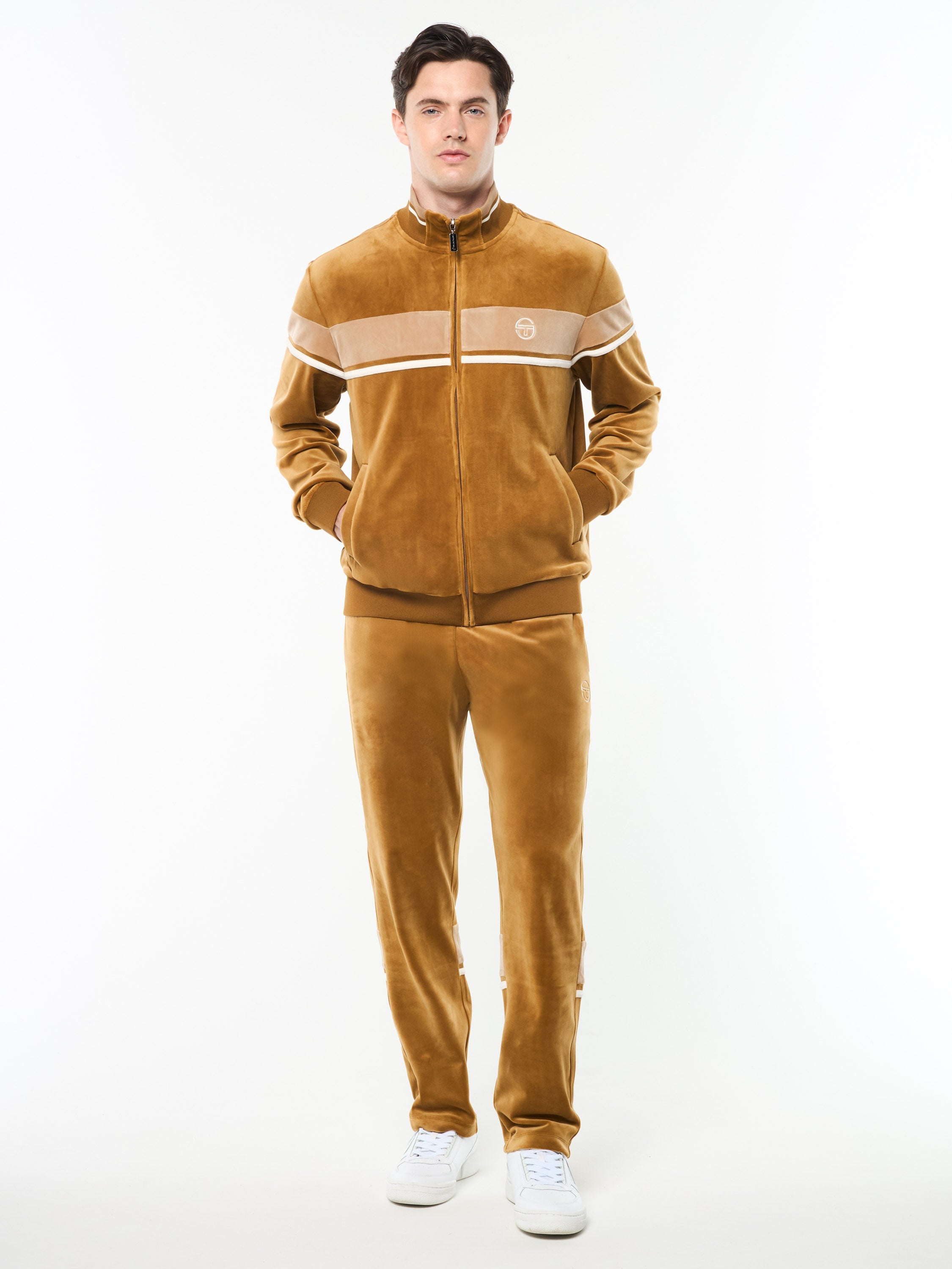 Damarindo Velour Track Jacket- Bronze Brown