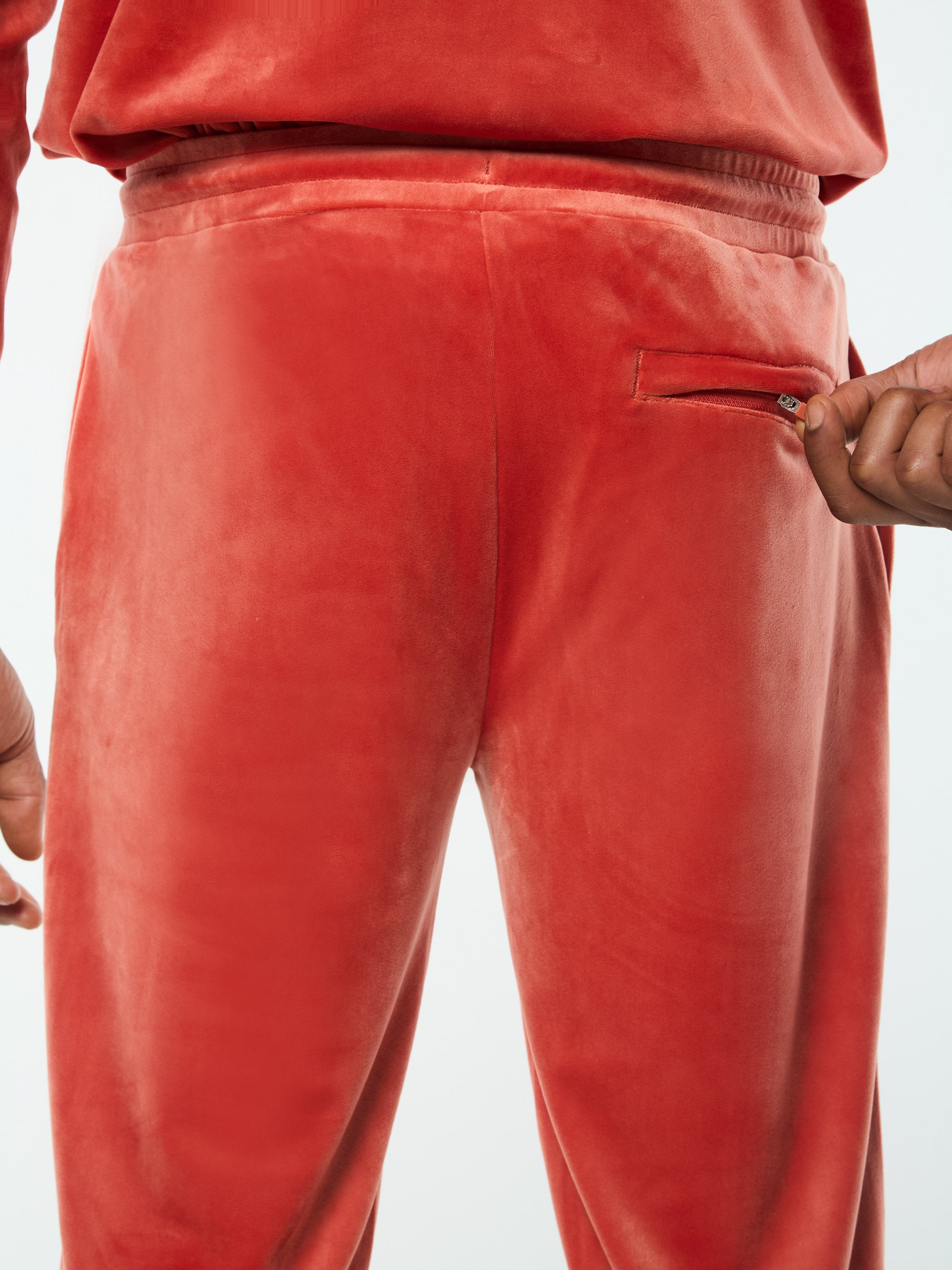 Damarindo Velour Track Pant- Hot Sauce