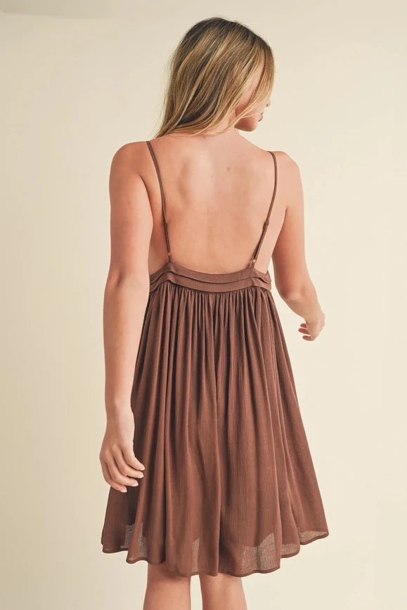 Darsi Women's Dress in Chocolate - Elegant Premium Style