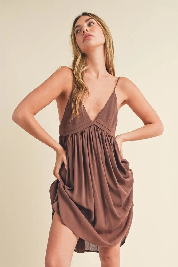 Darsi Women's Dress in Chocolate - Elegant Premium Style
