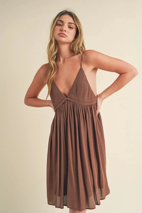 Darsi Women's Dress in Chocolate - Elegant Premium Style