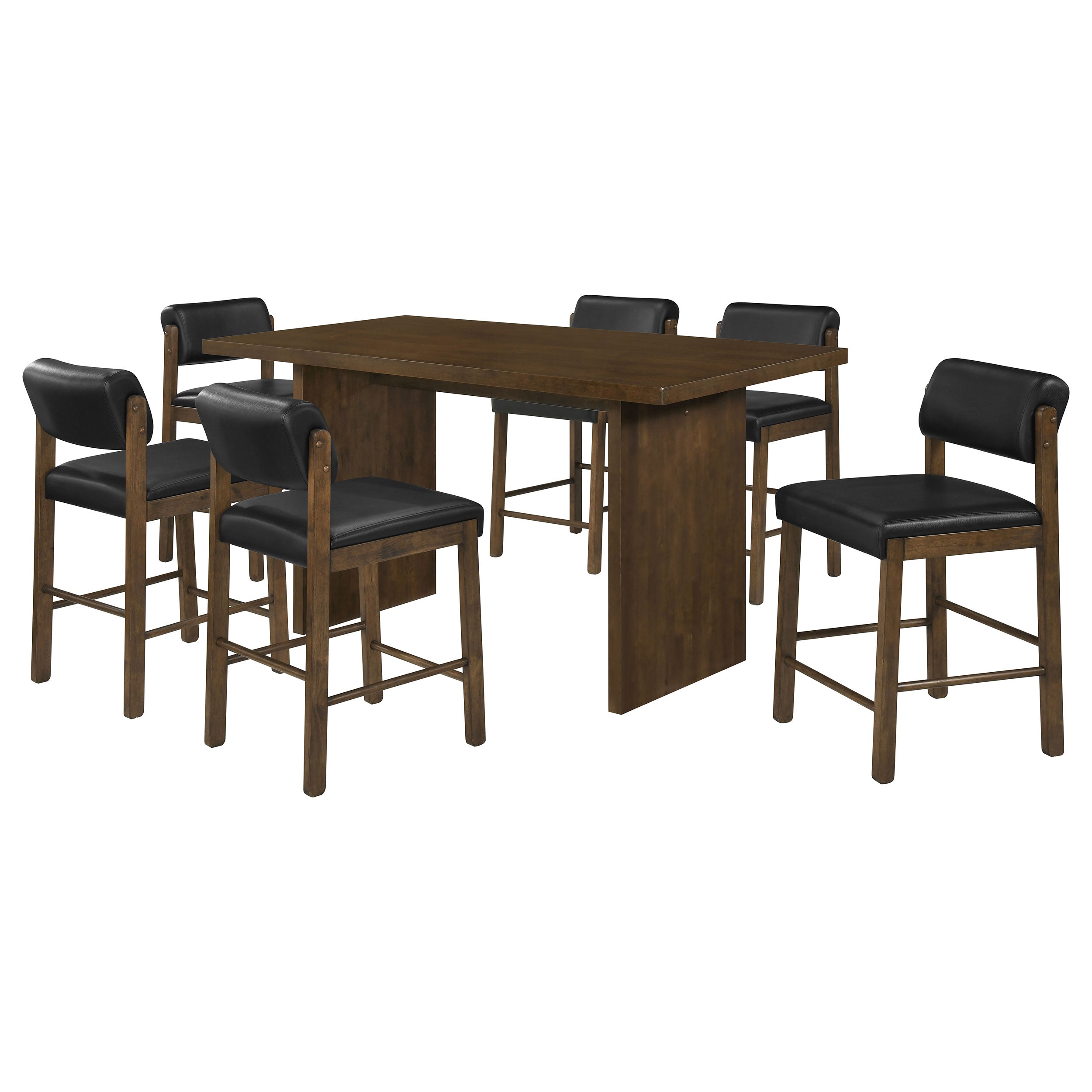 Decker 7-piece 70-inch Counter Height Dining Set Black and Walnut