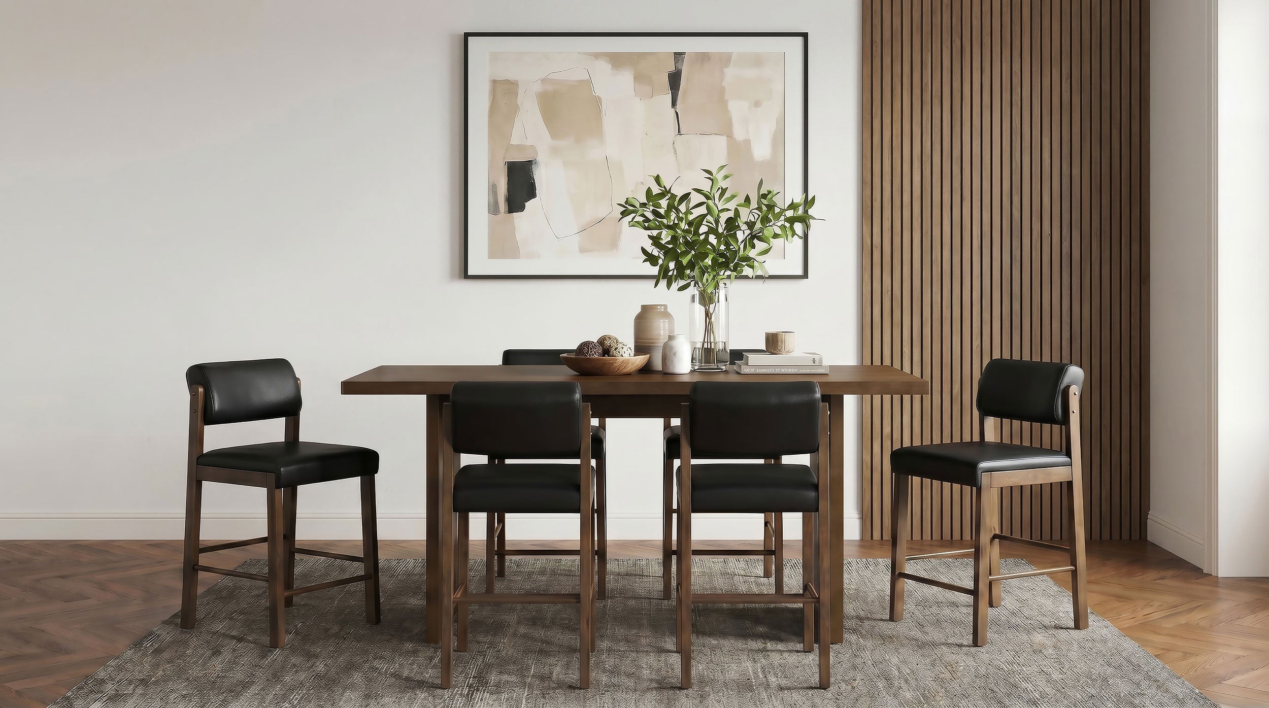 Decker 70-inch Rectangular Wood Counter Height Dining Table Dark Walnut