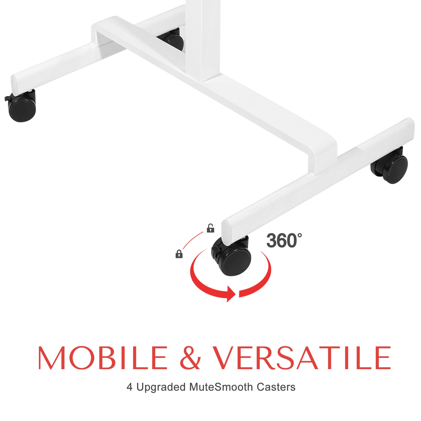 Deerrun® Adjustable Standing Desk - 31.5''L *18.9''W Large Rolling Laptop Desk For Treadmills
