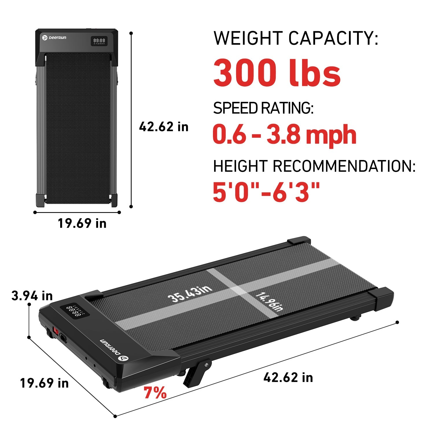 Deerrun Q2 Urban Smart Walking Pad With Incline Treadmill Remote Control