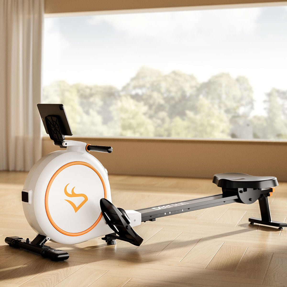 Deerrun Rw600 Adjustable 32-Level Magnetic Resistance Long Slide Rail Smart Rowing Machine With Pitpat App