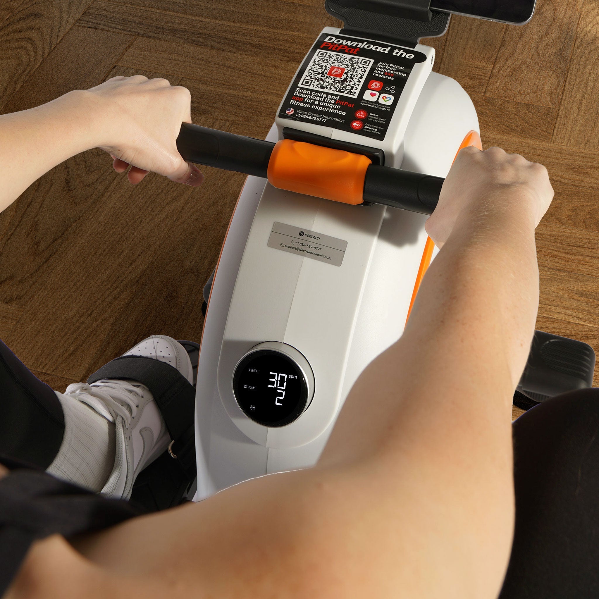 Deerrun Rw600 Adjustable 32-Level Magnetic Resistance Long Slide Rail Smart Rowing Machine With Pitpat App