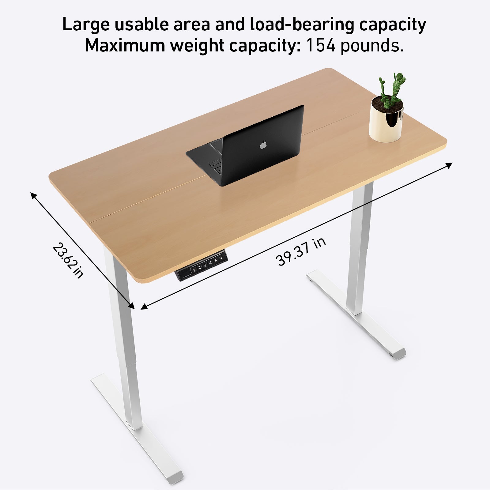 Deerrun®Electric Standing Desk, 39 X 23 Inches Height Adjustable