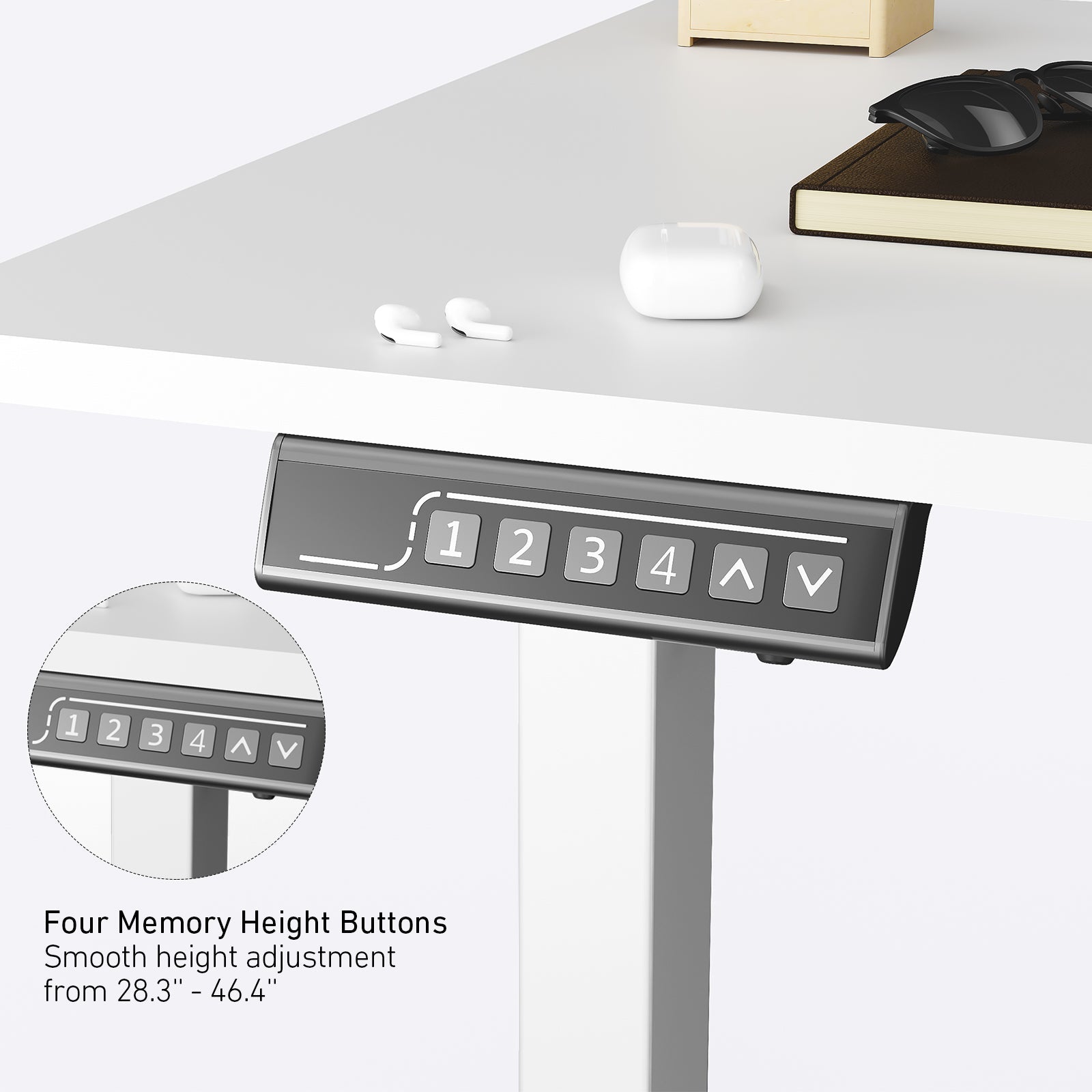 Deerrun®Electric Standing Desk, 39 X 23 Inches Height Adjustable