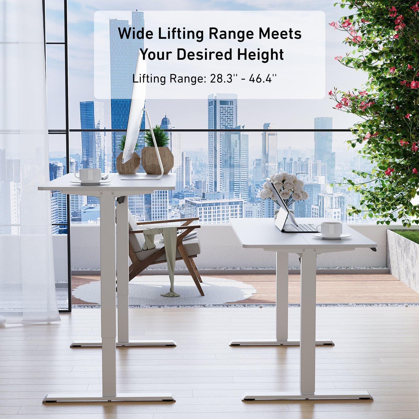 Deerrun®Electric Standing Desk, 39 X 23 Inches Height Adjustable