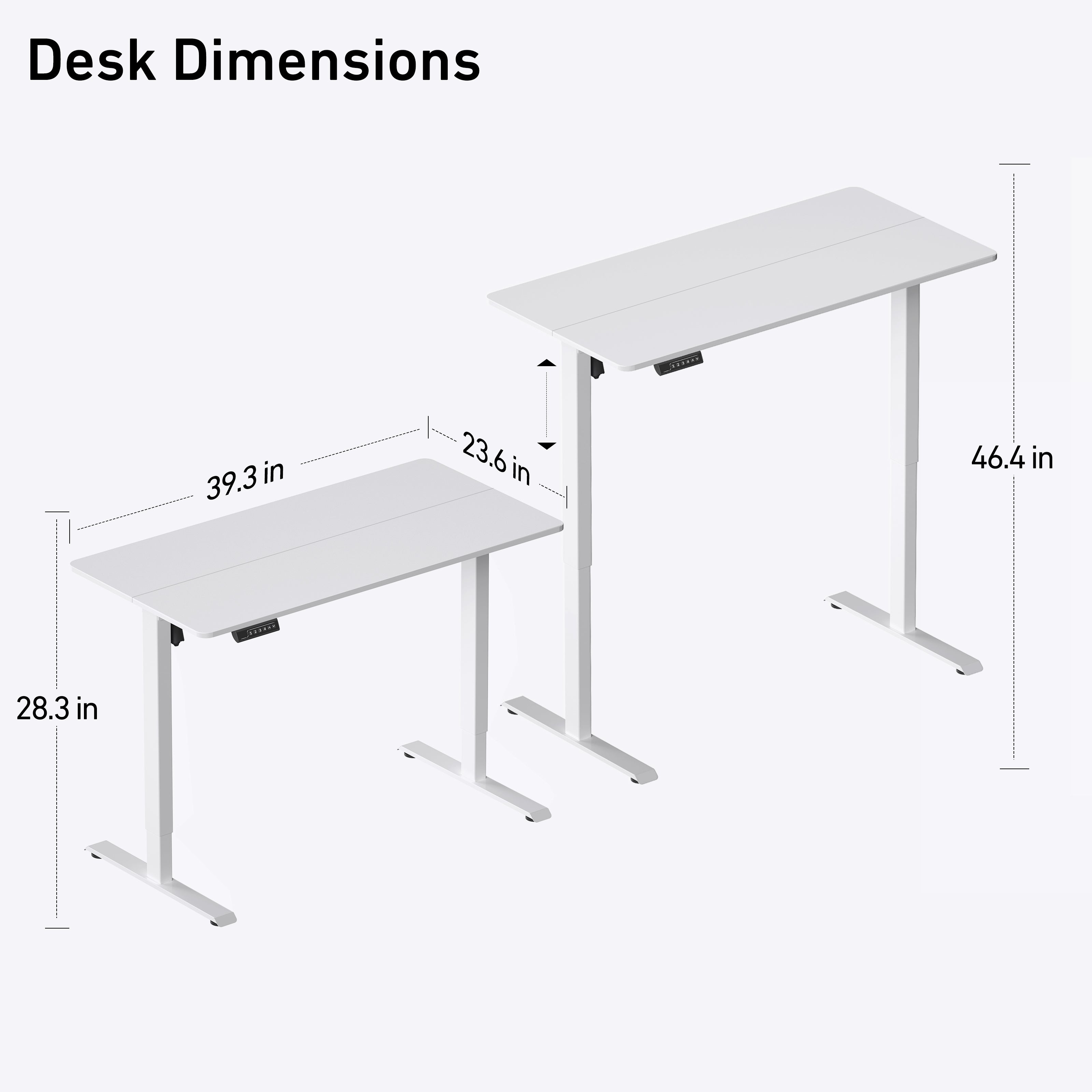 Deerrun®Electric Standing Desk, 39 X 23 Inches Height Adjustable