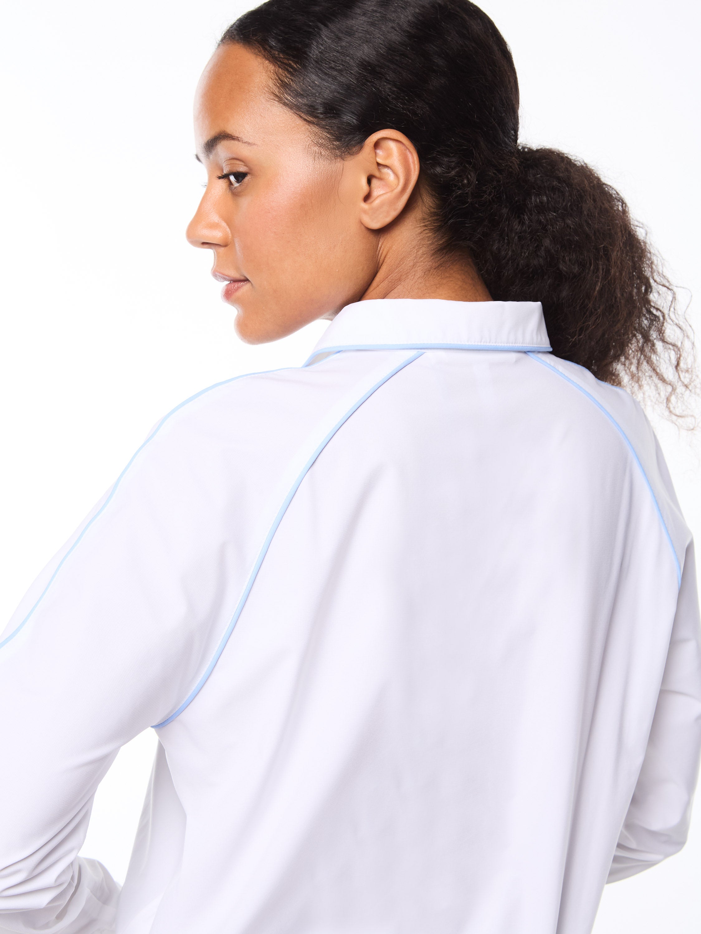 Doni Long Sleeve Polo-Brilliant White