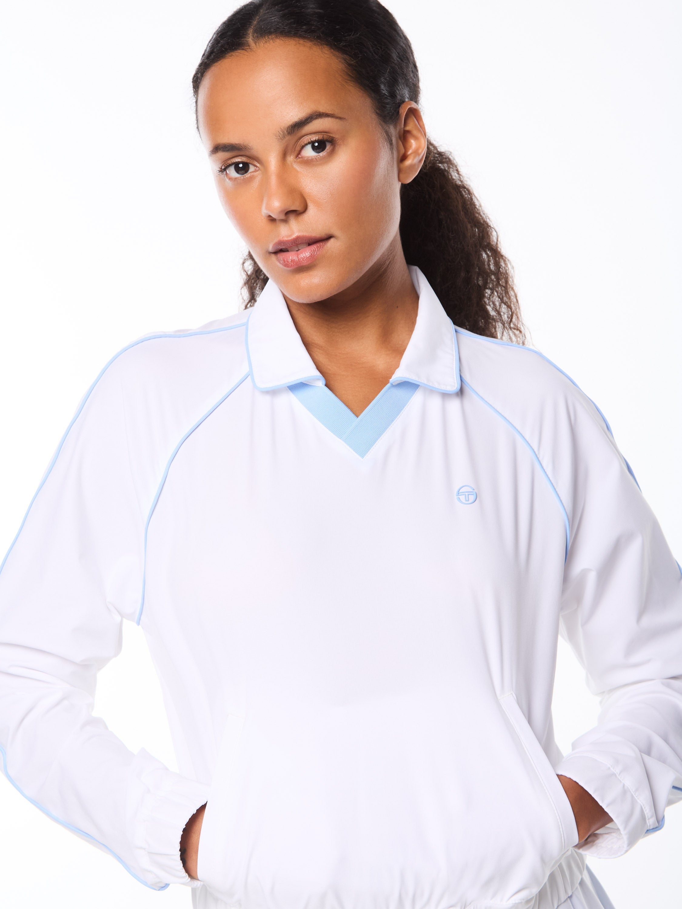 Doni Long Sleeve Polo-Brilliant White