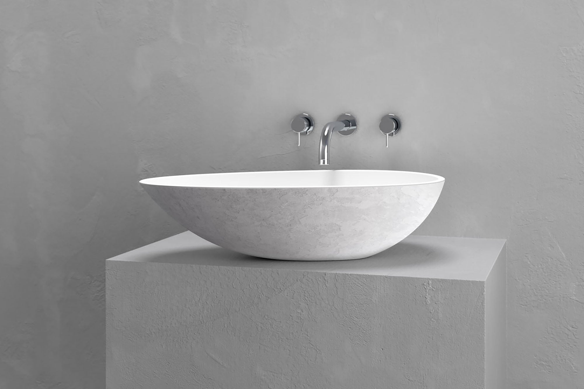 Egg shape vessel sink