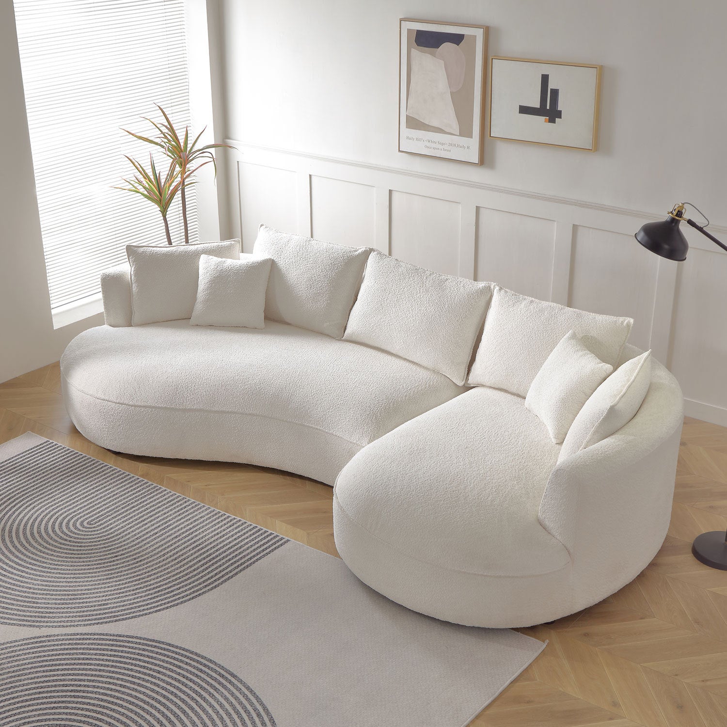 Elegant Cloud Curve Designer Sofa – Beige
