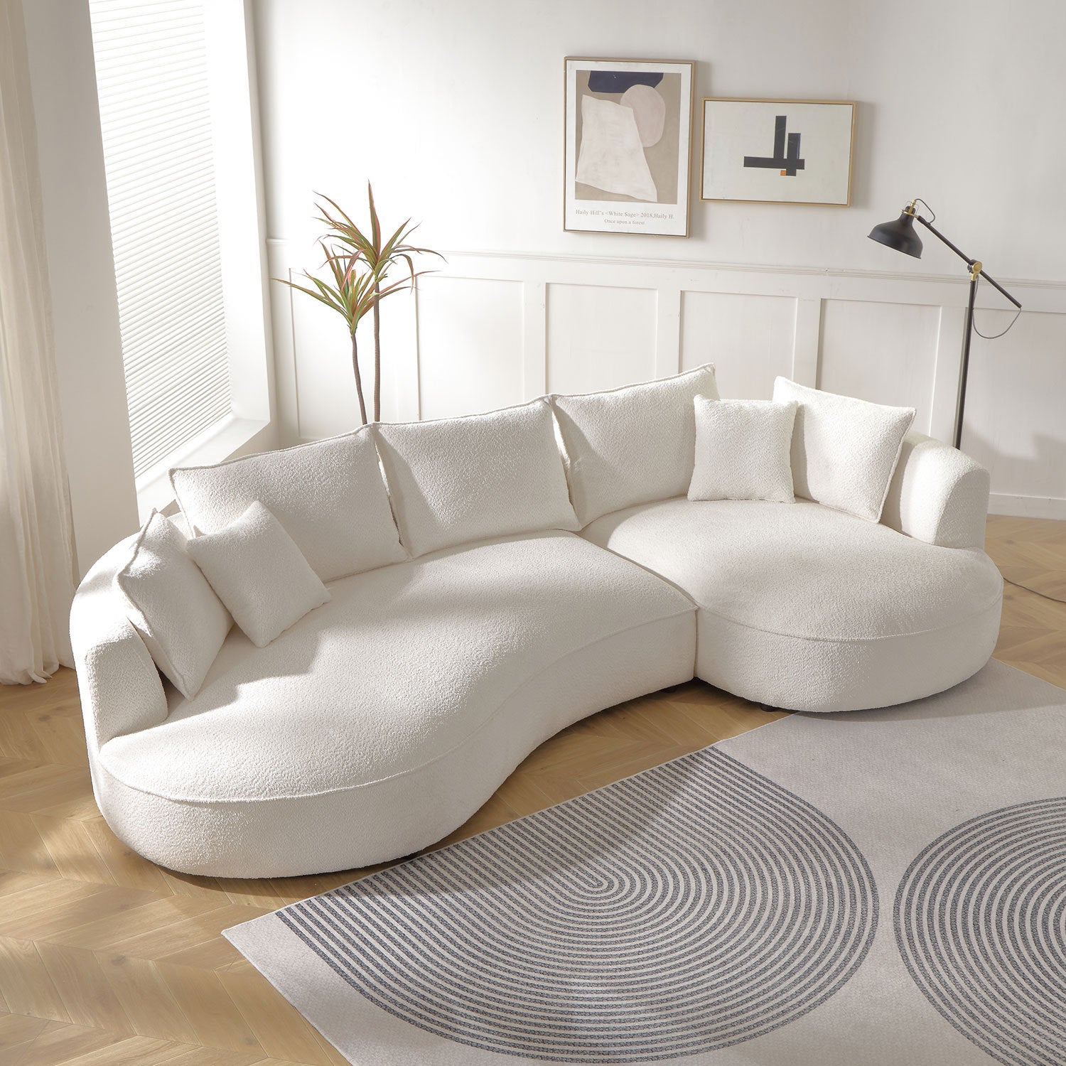 Elegant Cloud Curve Designer Sofa – Beige