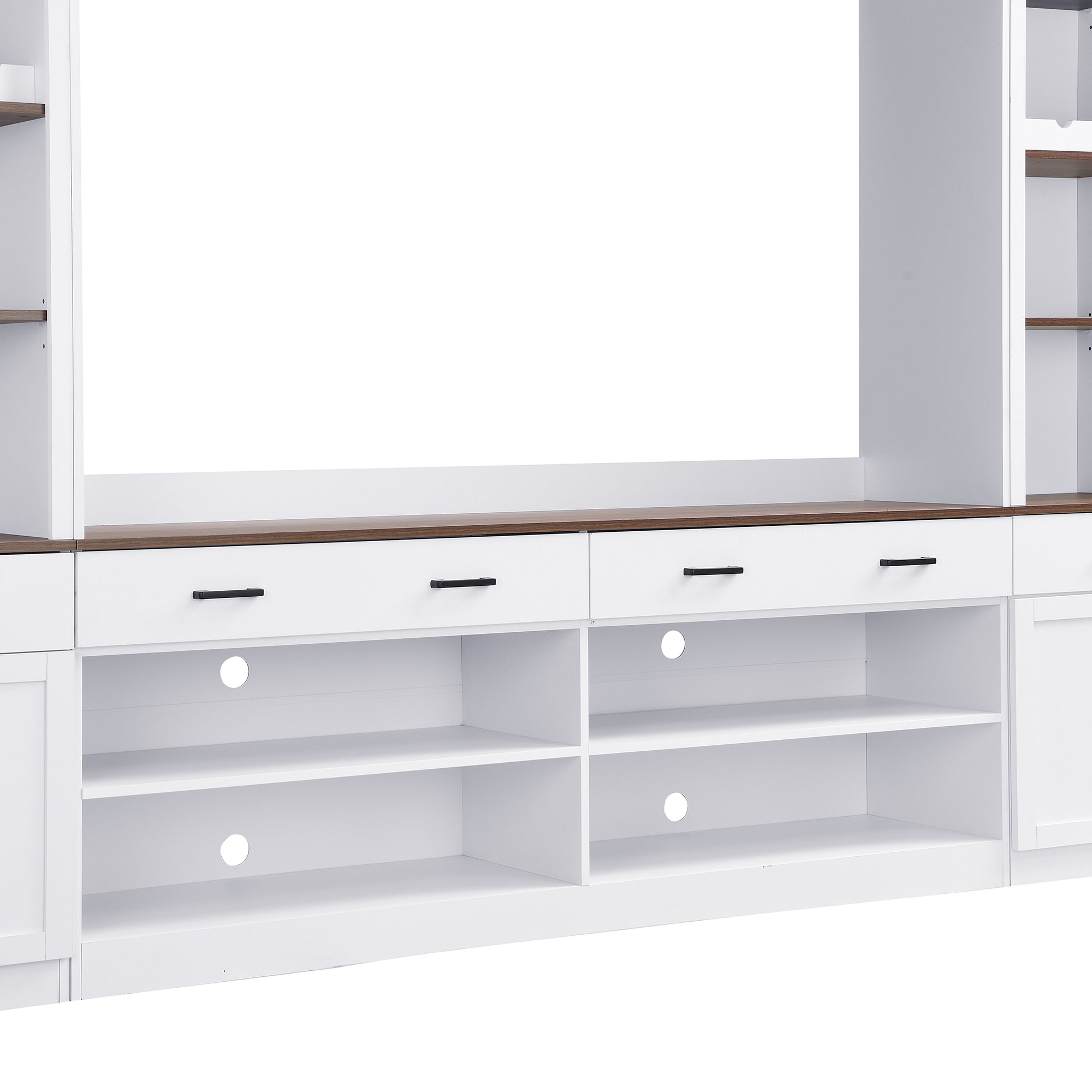 Entertainment Console with Bookshelves, Wine Rack & Media Storage
