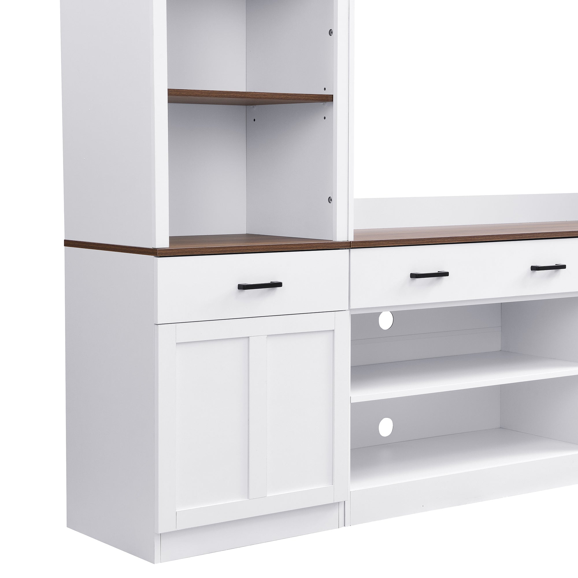 Entertainment Console with Bookshelves, Wine Rack & Media Storage