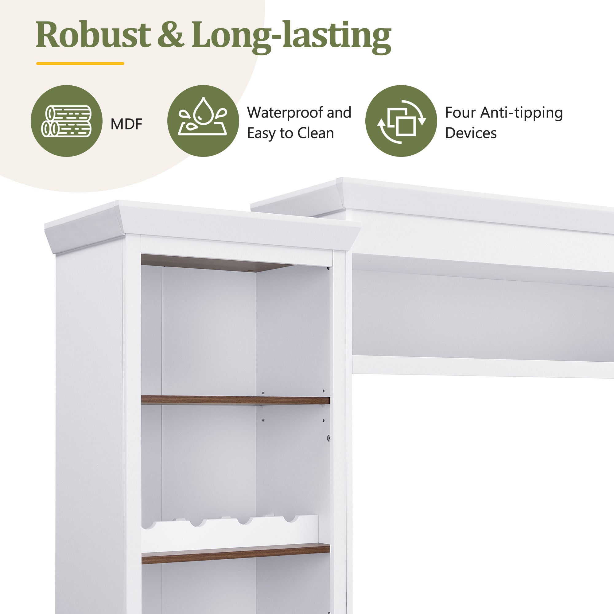 Entertainment Console with Bookshelves, Wine Rack & Media Storage