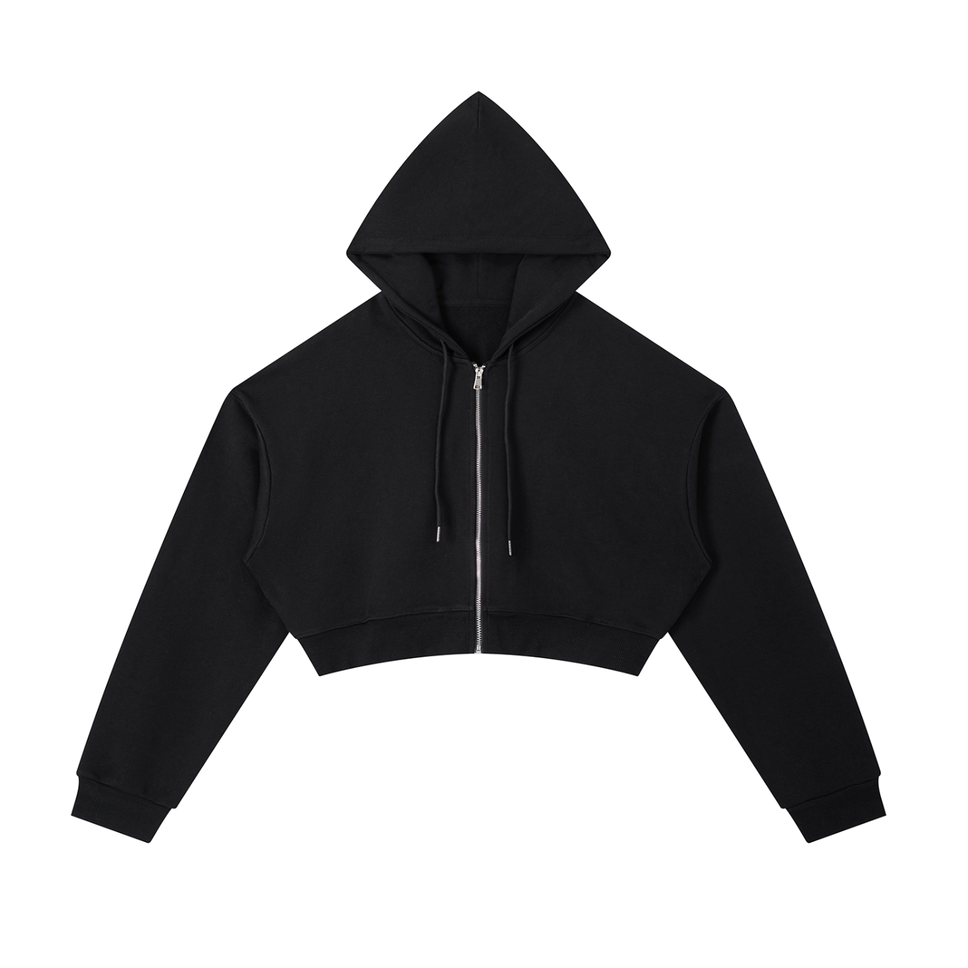 Essential Cropped Zip Hoodie