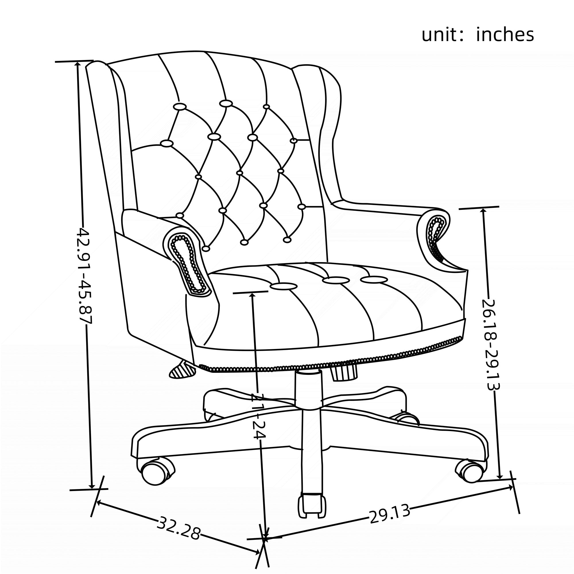 Executive PU Leather Office Chair with Ergonomic Support & Padded Comfort