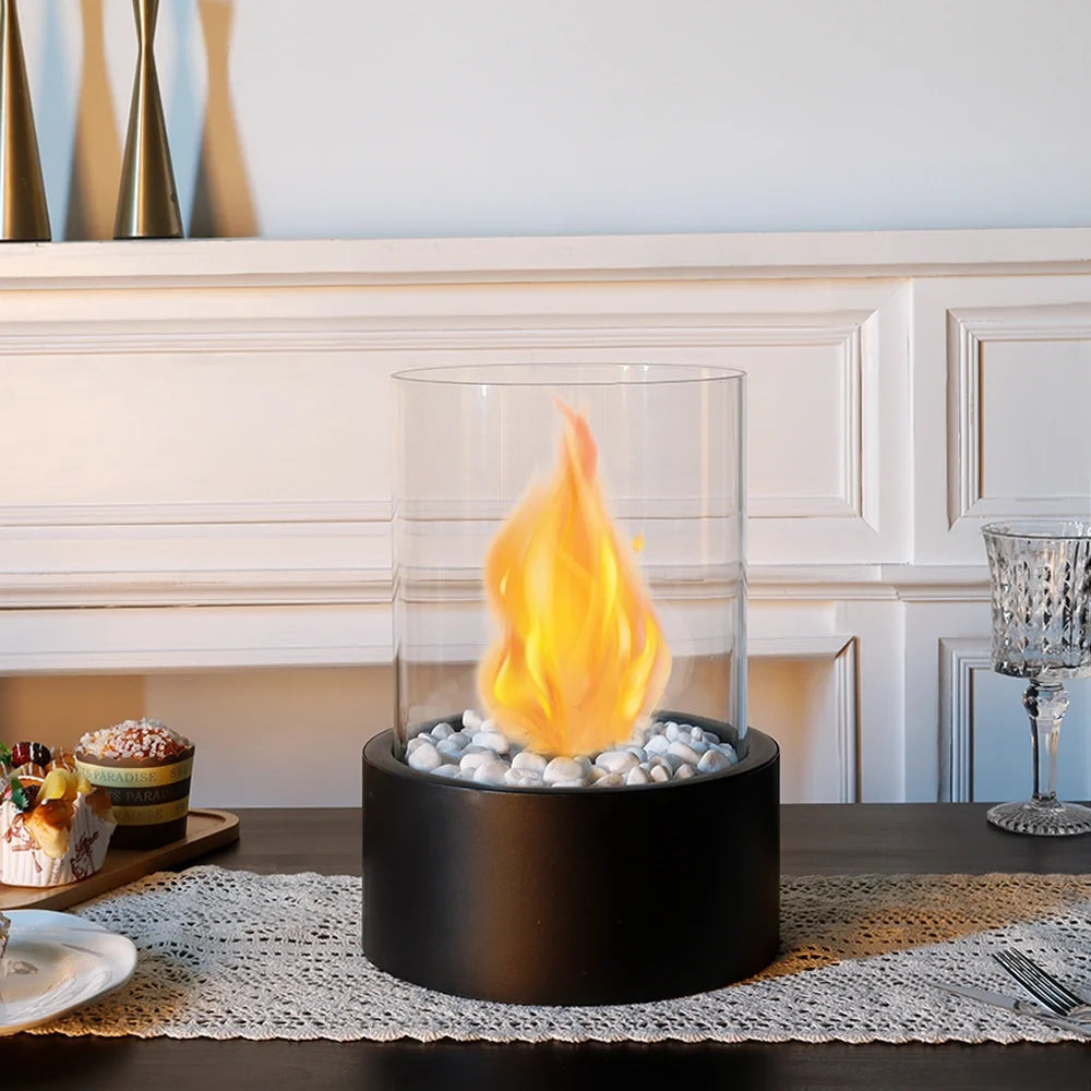 Extra Large Portable Tabletop Fire Bowl 22x28cm – Bio Ethanol Ventless Indoor/Outdoor