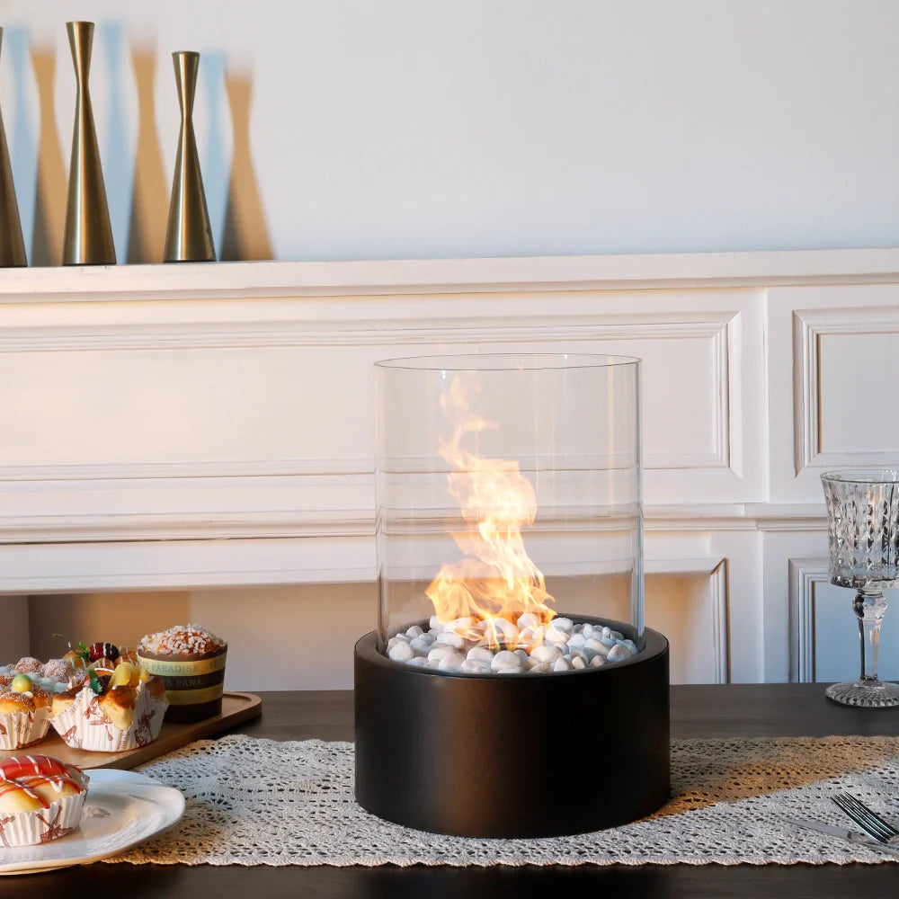 Extra Large Portable Tabletop Fire Bowl 22x28cm – Bio Ethanol Ventless Indoor/Outdoor