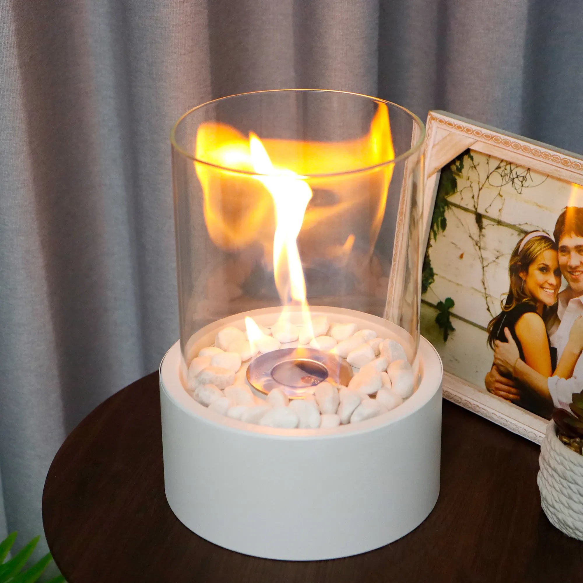 Extra Large Portable Tabletop Fire Bowl 22x28cm – Bio Ethanol Ventless Indoor/Outdoor