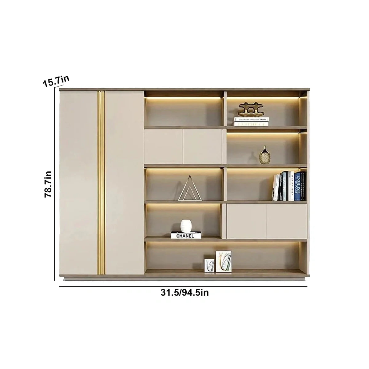 Fairen · Office Shelves w/ Lighting & Storage