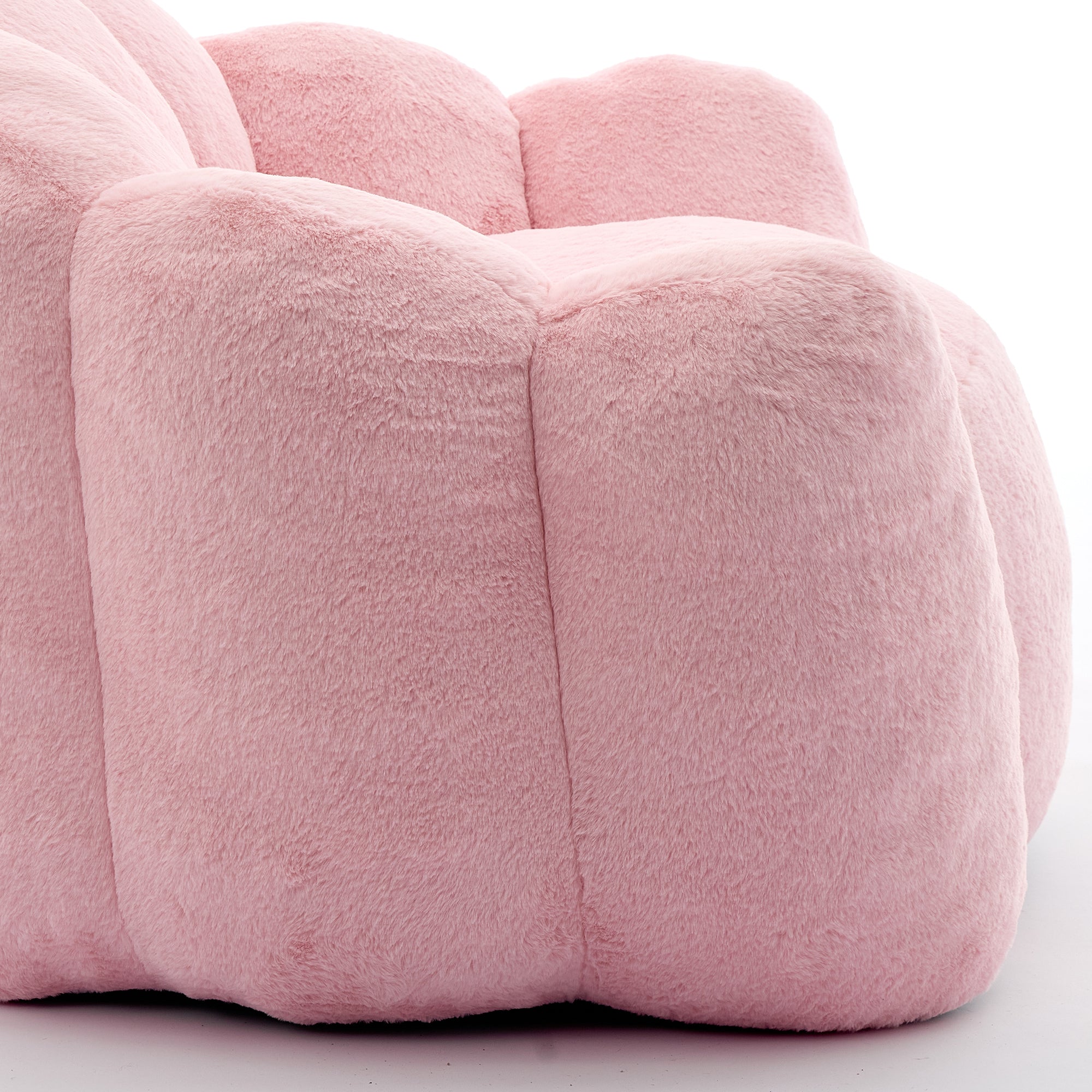 Faux Fur Bean Bag Lounge Chair with Armrests – Pink