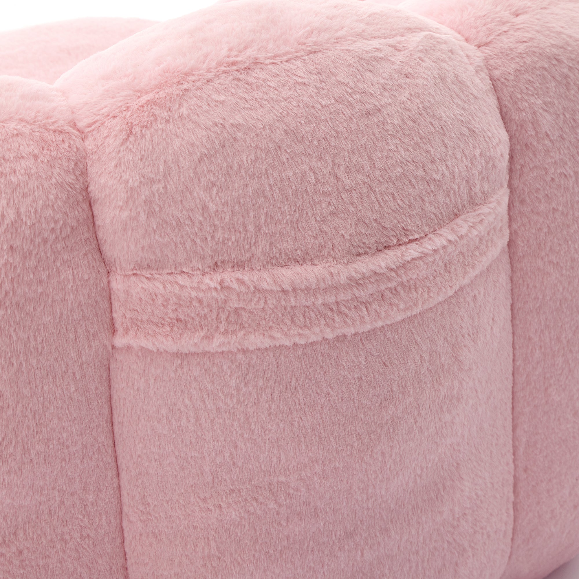 Faux Fur Bean Bag Lounge Chair with Armrests – Pink