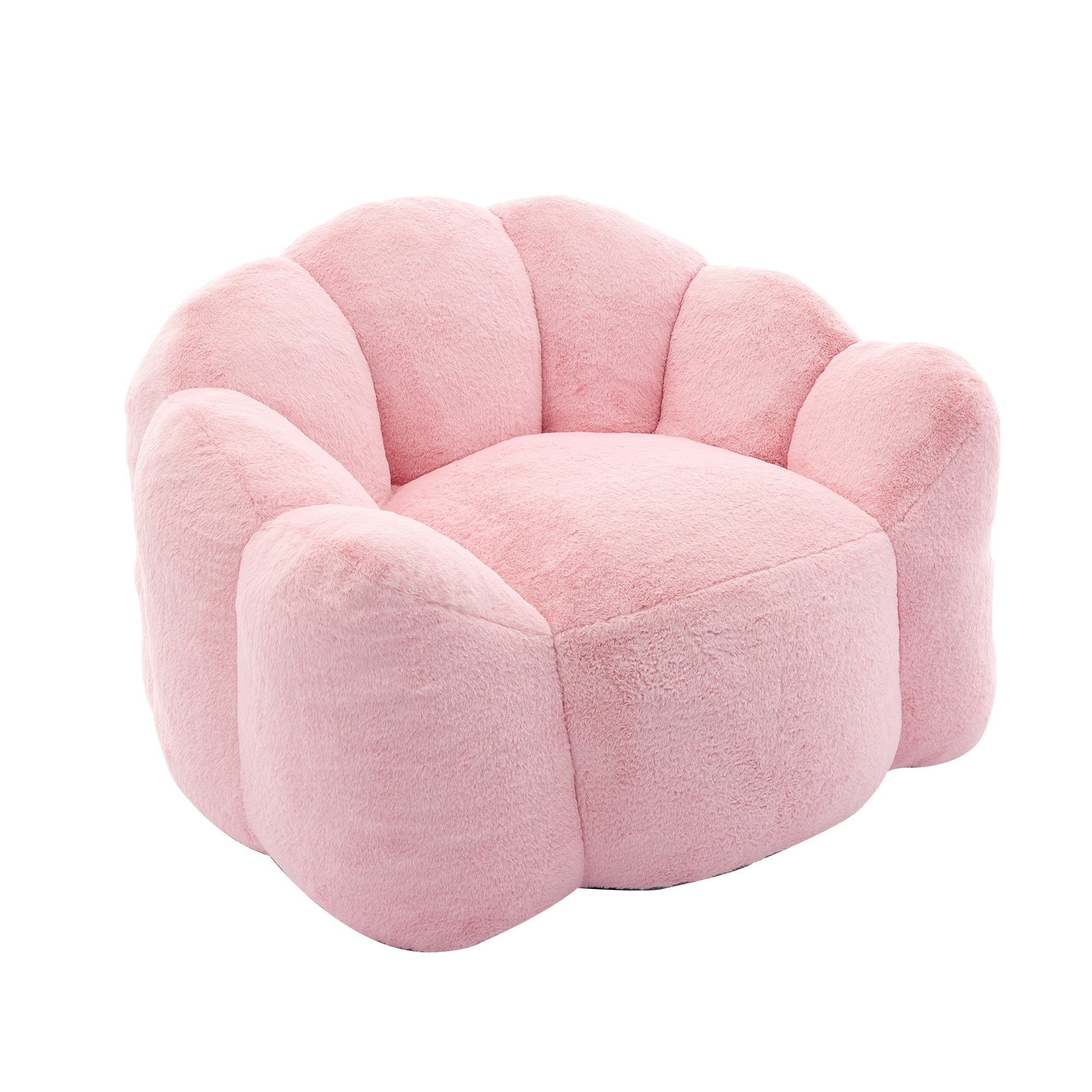 Faux Fur Bean Bag Lounge Chair with Armrests – Pink