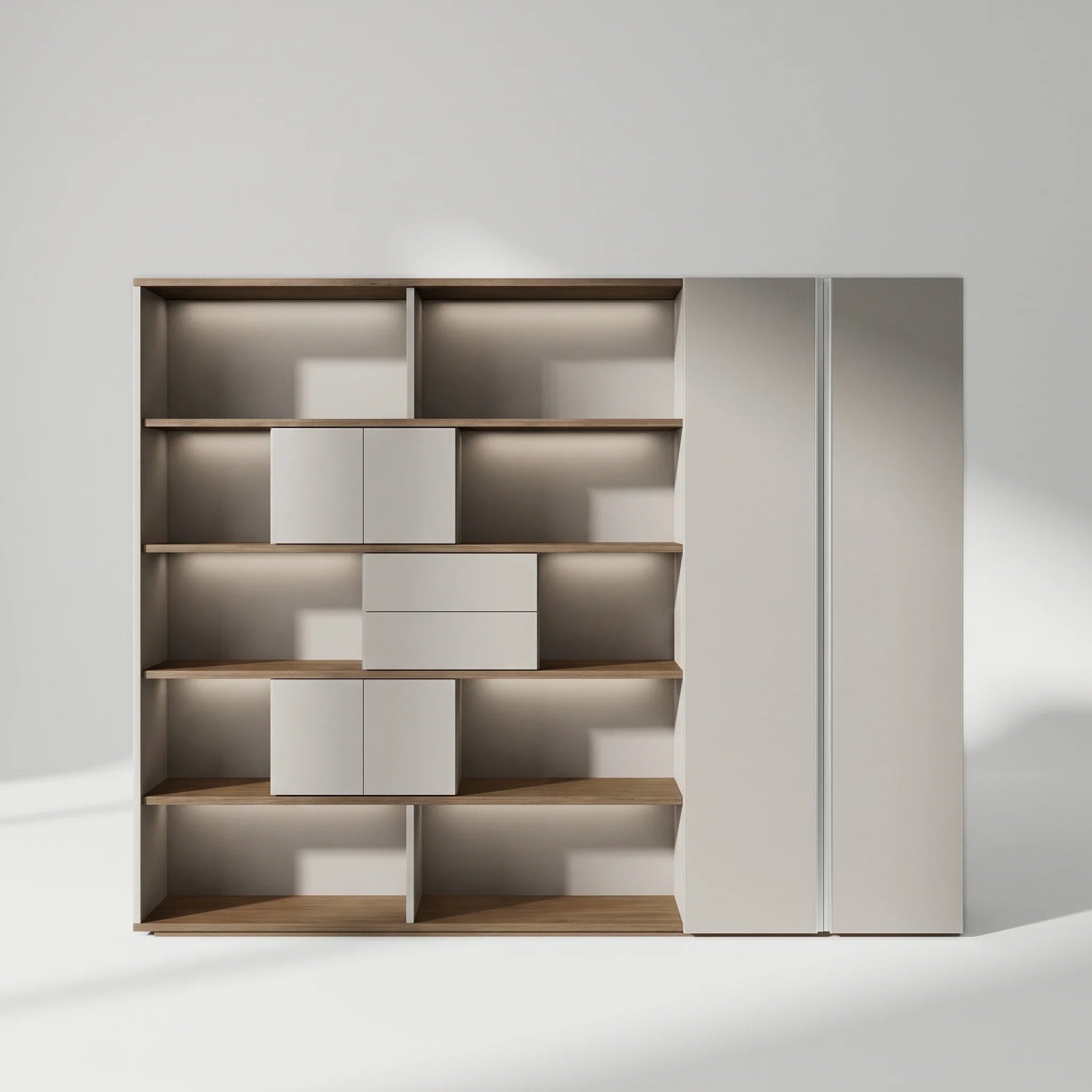 Fenwick · Office Shelves w/ Lighting & Storage