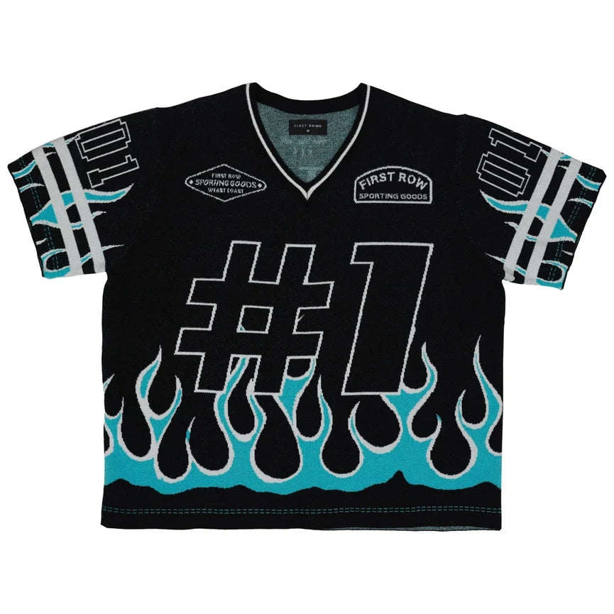 Flame Varsity Jacquard Knit Tee