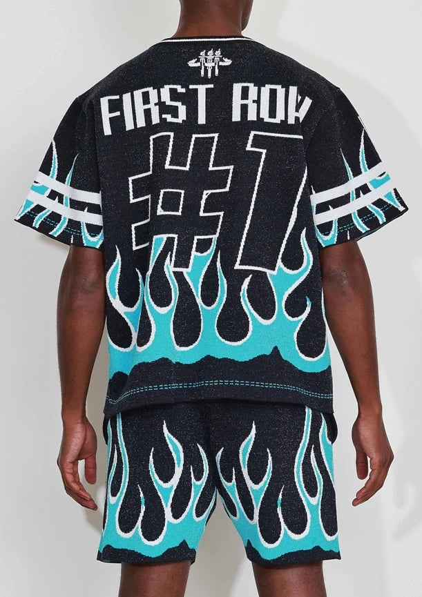 Flame Varsity Jacquard Knit Tee