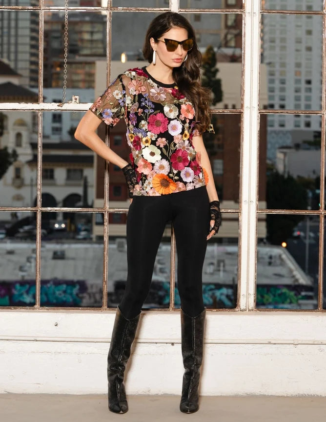 Floral Embroidered Lace Top