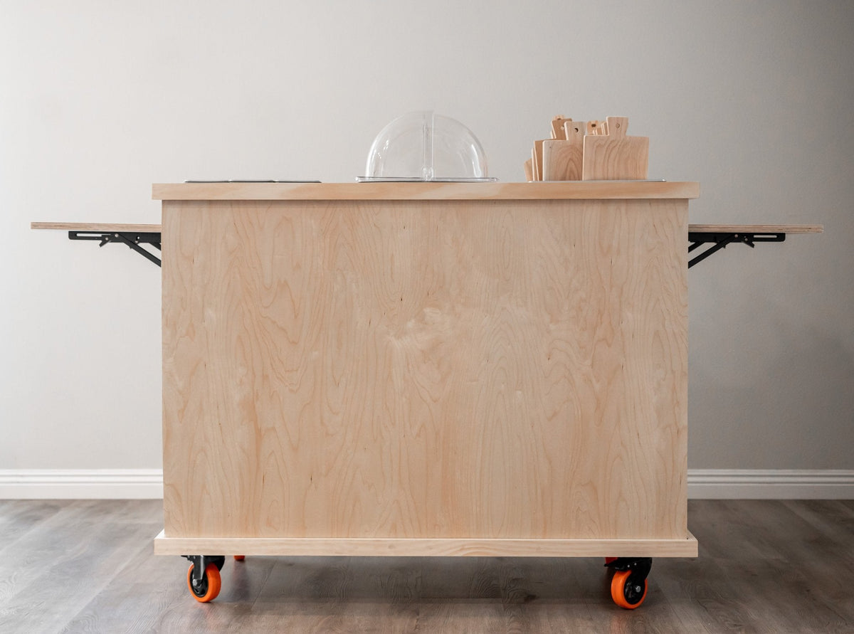 Foldable Charcuterie Cart - Wooden Mobile Event Cart