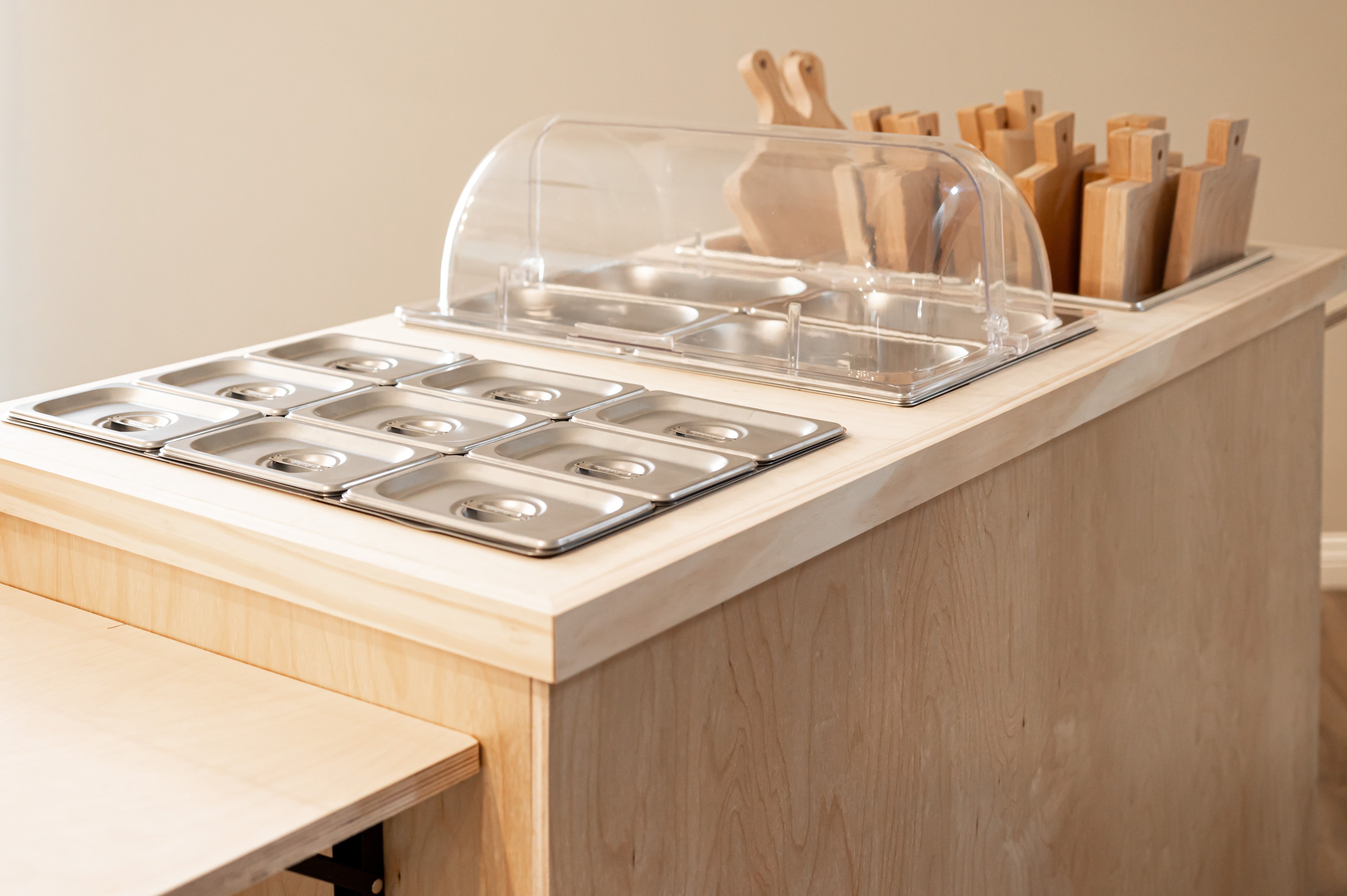 Foldable Charcuterie Cart - Wooden Mobile Event Cart
