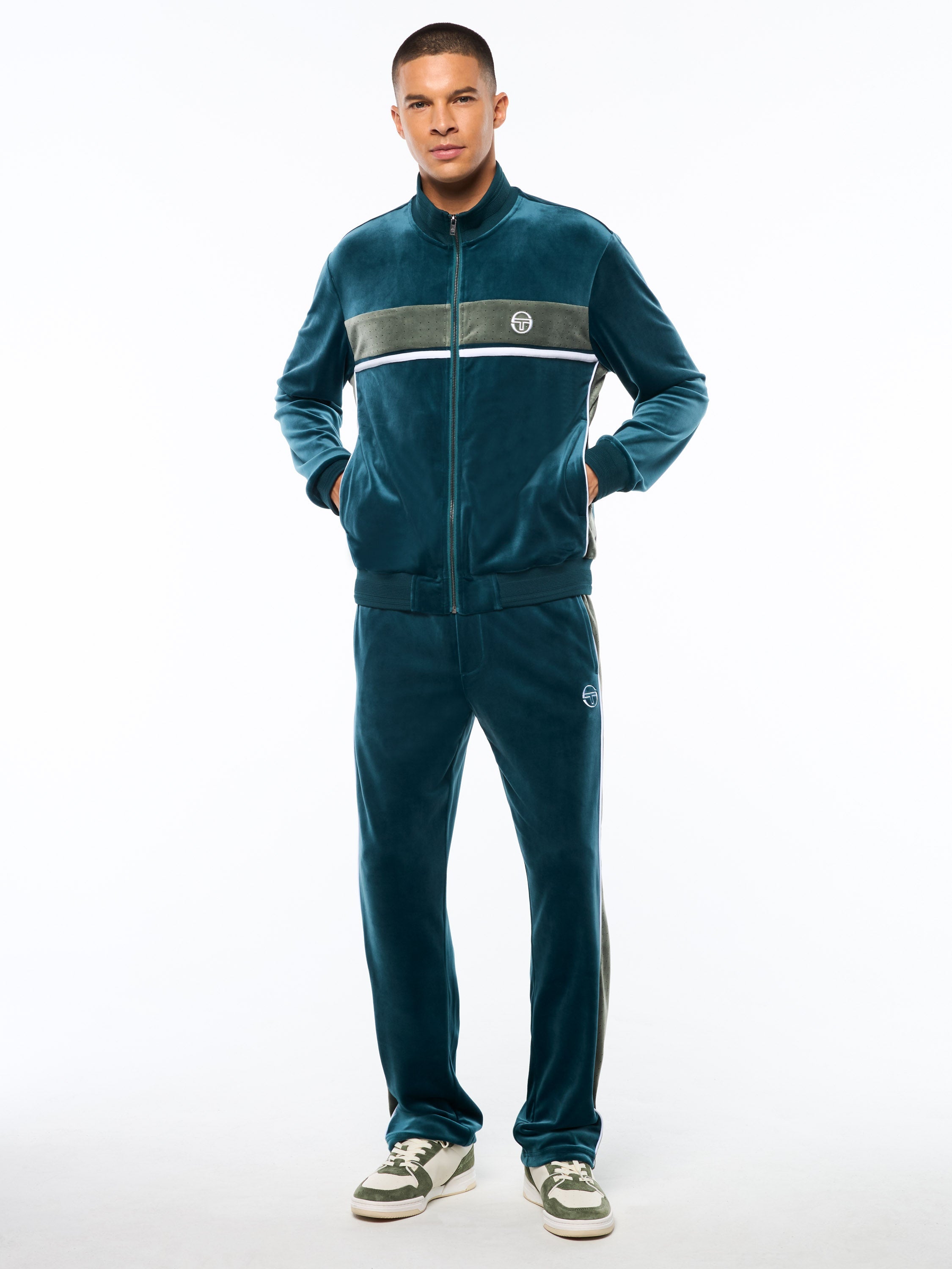 Forato Velour Track Jacket-Mediterranea