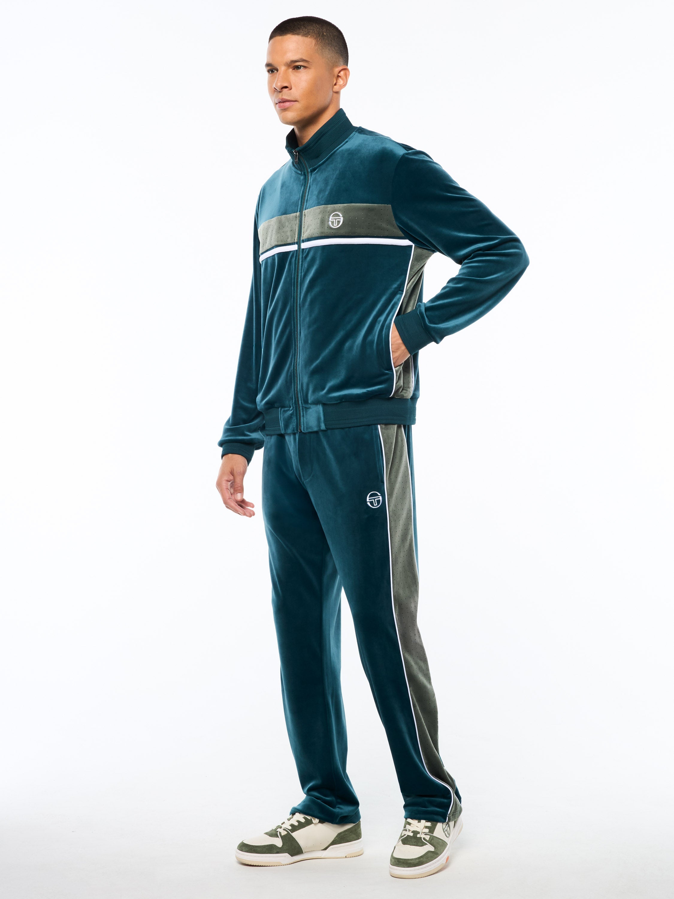 Forato Velour Track Jacket-Mediterranea