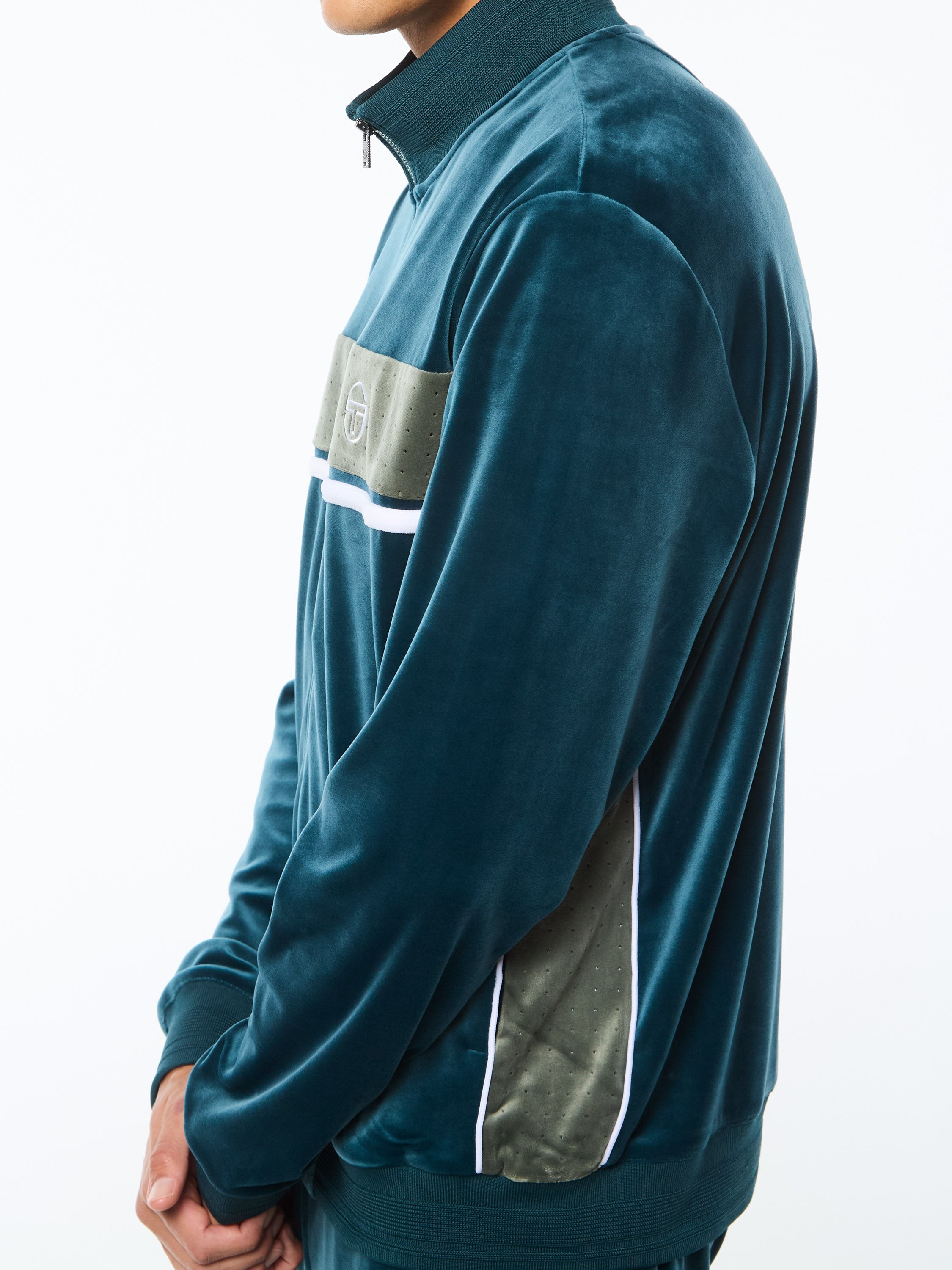 Forato Velour Track Jacket-Mediterranea