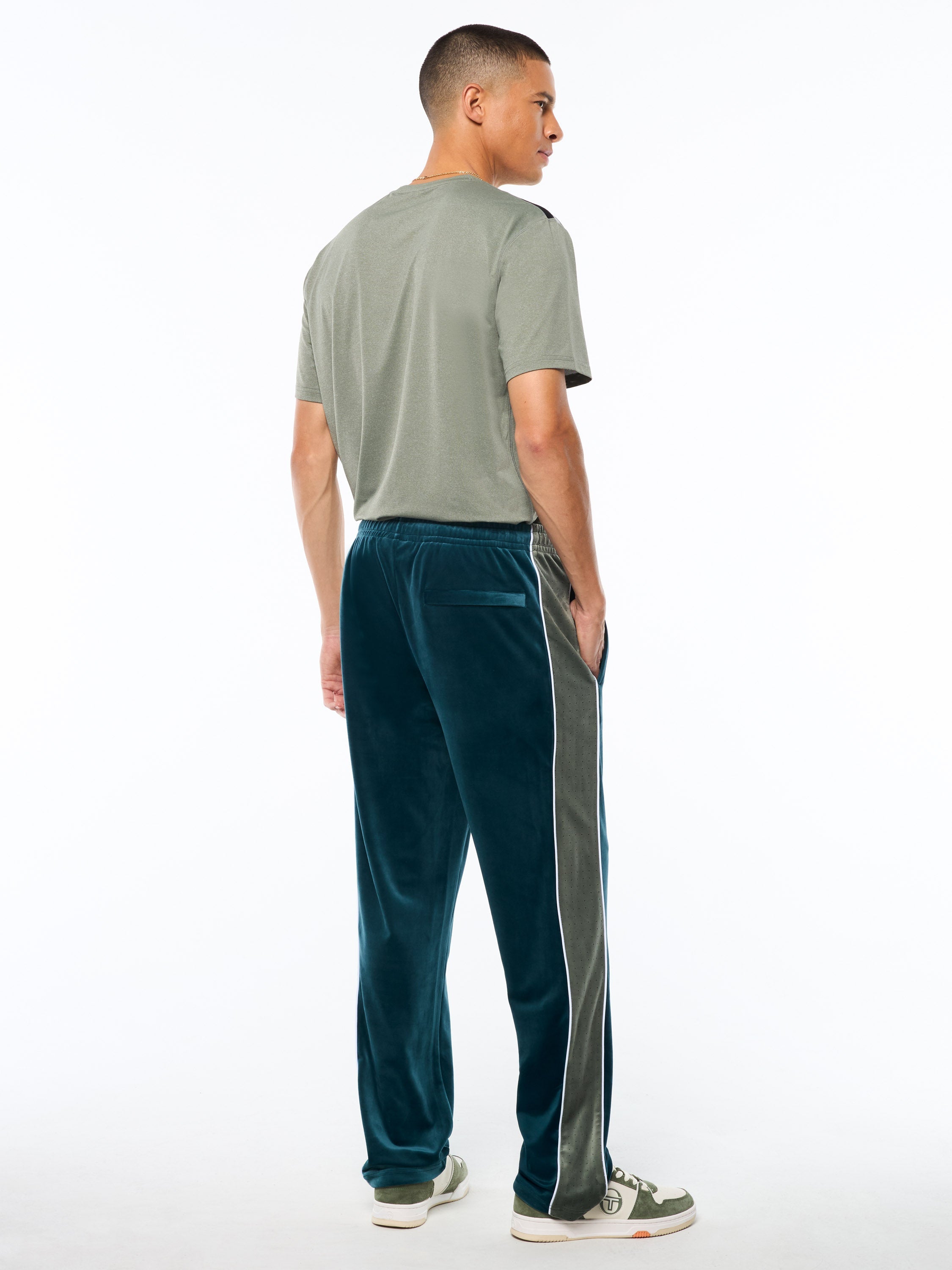 Forato Velour Track Pant-Mediterranea