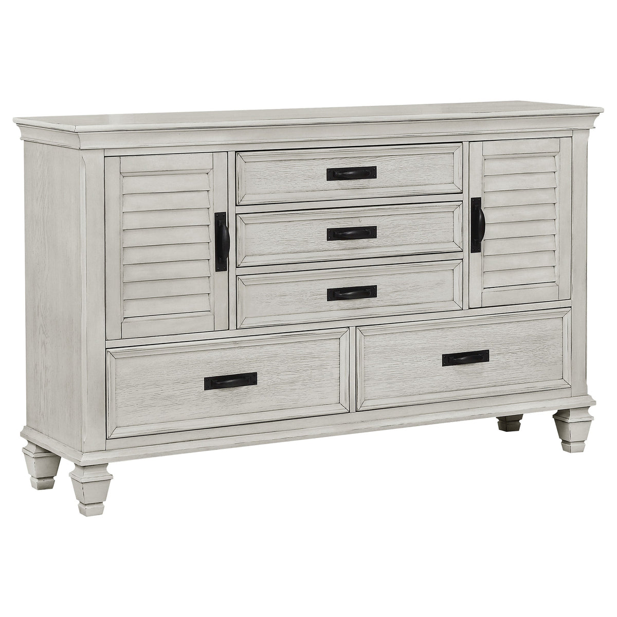 Franco 4-piece Eastern King Bedroom Set Distressed White