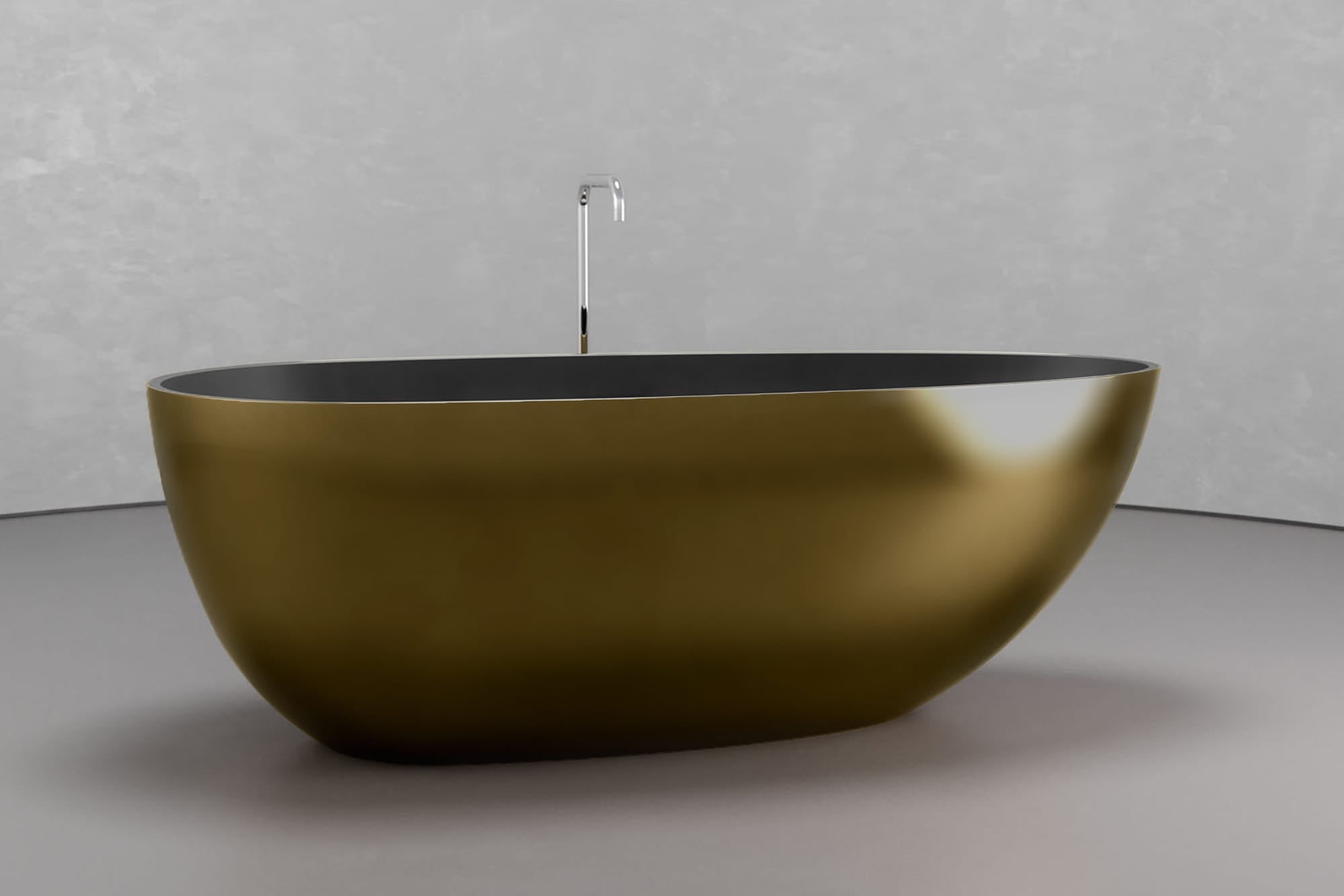 Freestanding egg shape bathtub