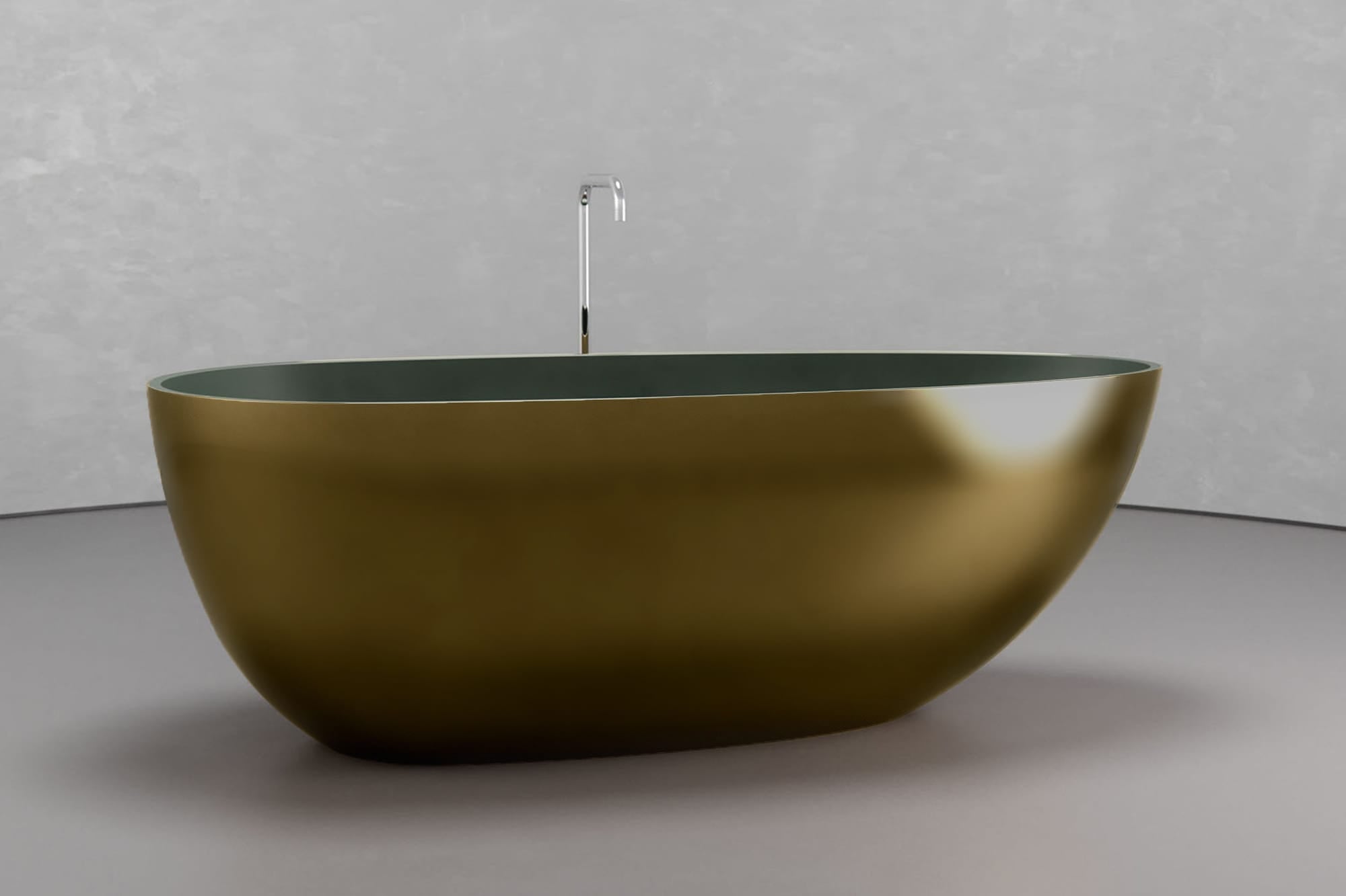 Freestanding egg shape bathtub