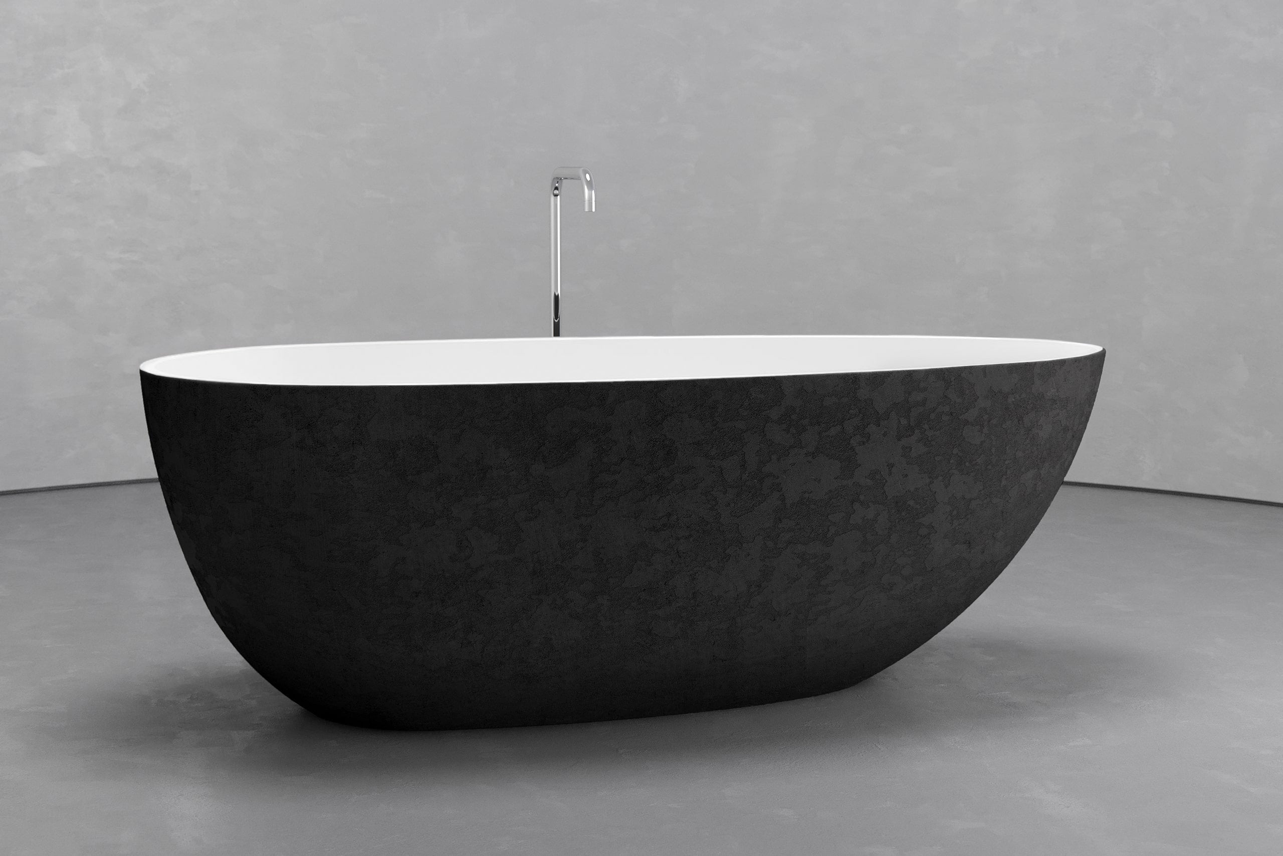 Freestanding egg shape bathtub
