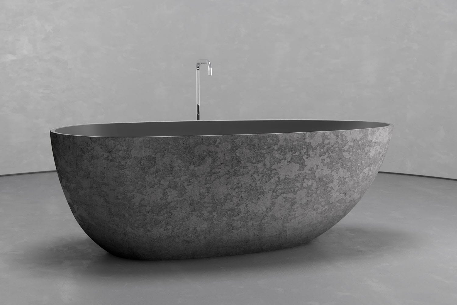 Freestanding egg shape bathtub