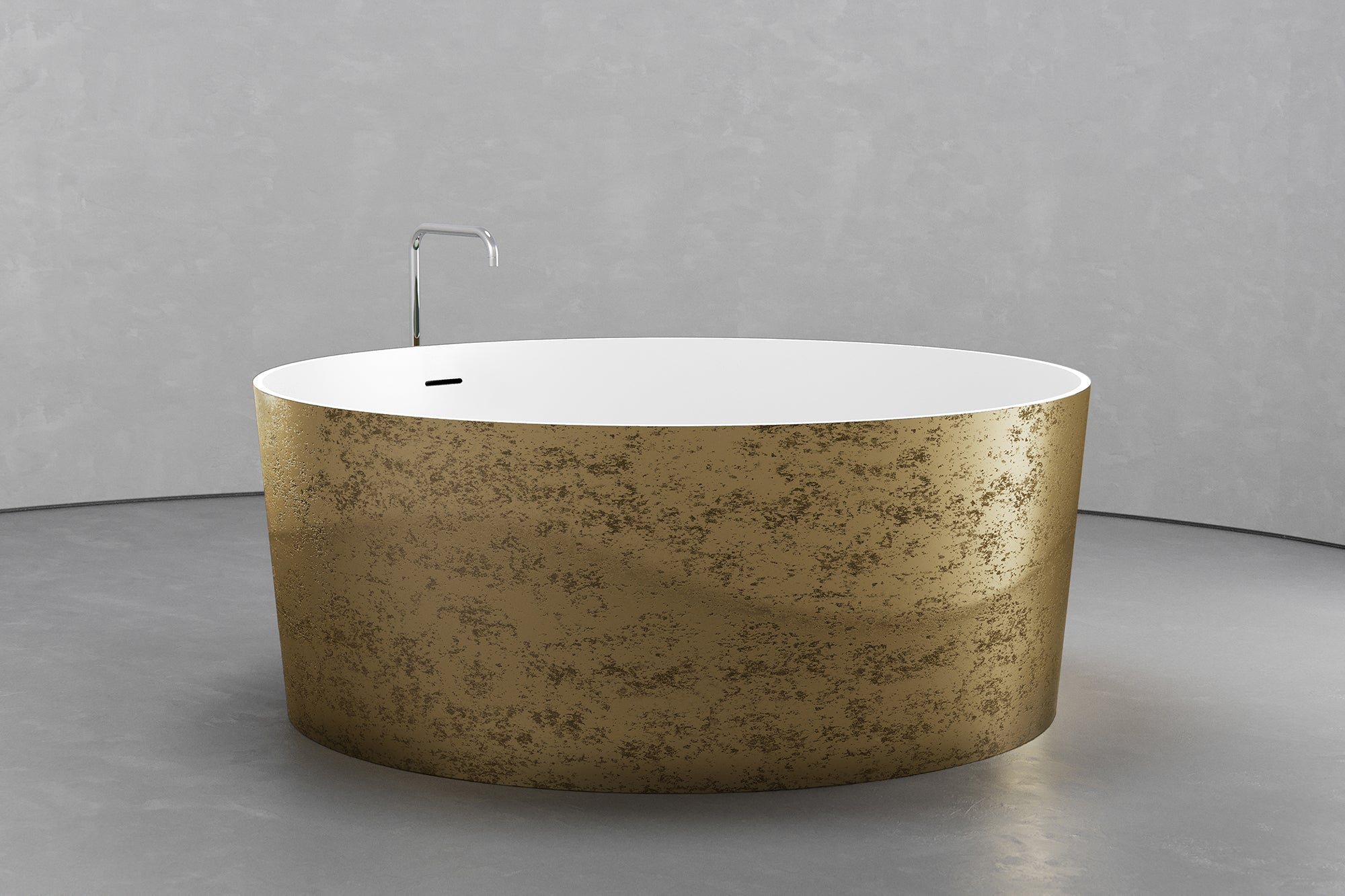 Freestanding round soaking tub