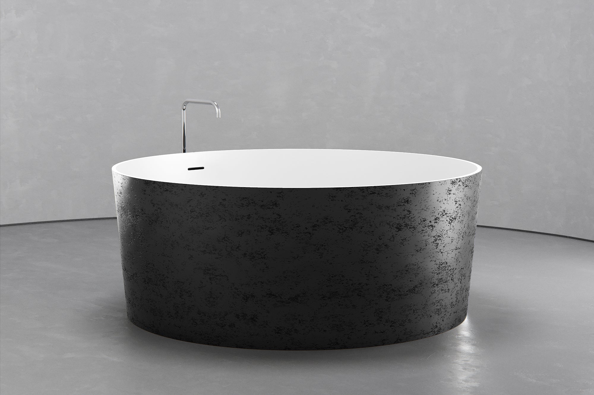 Freestanding round soaking tub